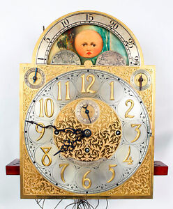 Waltham 9 tube grandfather clock movement & moon dial @ 1910 Original Excellent
