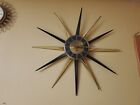 New Listing2) Mid Century Modern 24" Elgin Starburst Sunburst Wall Clock