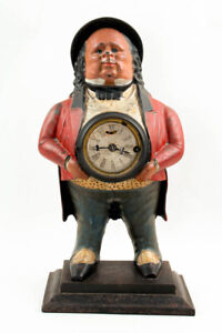 John Bull blinking eye cast iron novelty clock @ 1850s Original Condition Jerome