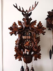 Cuckoo Clock by D. Hönes, Musical, 8 Day, Hunters Style, Night Shut Off Lever