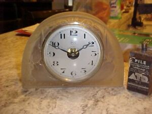 RARE C1930 ART DECO SPARROWS RENE LALIQUE ATO FRENCH ART GLASS ELECTRIC CLOCK