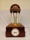 G. Fabre Paris France Louis XVI Portico Dome Clock Mahogany Maple Roman Columns