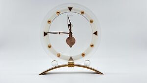 JAEGER LECOULTRE VINTAGE ART DECO BAGUETTE DESK CLOCK FROM 1970 100% AUTHENTIC
