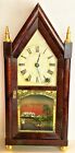 RARE 3/4 SIZE BREWSTER & INGRAHAMS STEEPLE CLOCK ca.1846, GOLD FINIALS & FEET