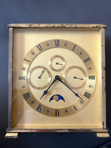 LOOPING SWISS 8-DAY TRIPLE CALENDAR MOON-PHASE DESK CLOCK 15 JEWELS!!!