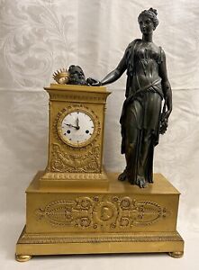 ?MONUMENTAL FRENCH EMPIRE BRONZE ORMOLU CLOCK CIRCA 1820 Silk Excellent Cond