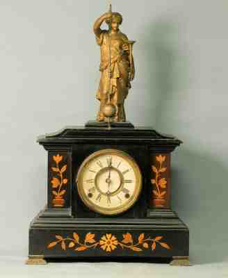 Antique F Kroeber Rotary Noiseless Mantle Clock 1878  RARE