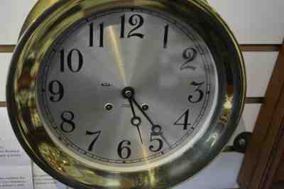 EARLY 10" CHELSEA BOSTON USA BRASS SHIPS Bell CLOCK  J.E. Caldwell Boston RARE