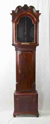 English Chippendale flame mahogany grandfather clock case only @ 1789 Original