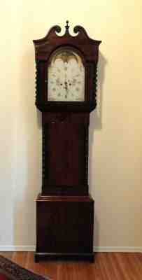 Antique English Mahogany Moon Phase Tall Case / Grandfather Clock c. 1805