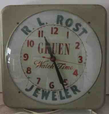 Vintage R.L. Rost Jeweler-Gruen Watch Time Advertising Clock-Pulaski Tennessee