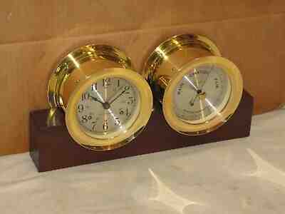 SETH THOMAS VINTAGE SHIPS BELL CLOCK BAROMETER 4 IN 1962 CHELSEA KEY~RESTORED