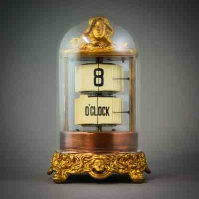 ? 1905 ART NOUVEAU ANTIQUE ANSONIA PLATO JUMP HOUR DIGITAL FLIP MYSTERY CLOCK 