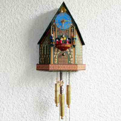 GERMAN MECHANICAL MUSICAL CUCKOO CLOCK NUREMBERG CHURCH OUR LADY SCHMECKENBECHER