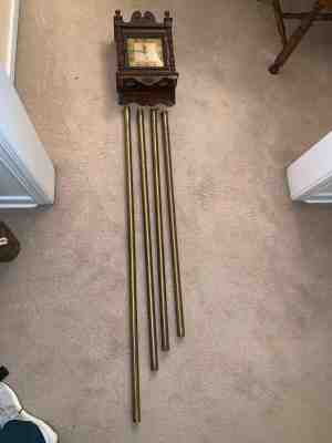 Vintage Mid Century Modern NuTone Tubular 4 Brass Chime Doorbell Clock Art Deco