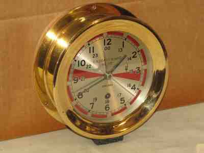 CHELSEA  U.S. COAST GUARD RADIO ROOM CLOCK~6" DIAL 1941 WW2 RESTORED