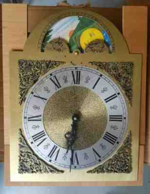 Emperor model 101 Grandfather Clock movement w Phase dial & Shells Never Used