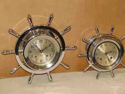 CHELSEA  VINTAGE SHIPS BELL CLOCK~ PILOT MODEL HINGED 1967 RESTORED
