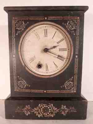 C1846 Chauncey Jerome Cottage Clock w/ Upside Down Brass Spring Movement 