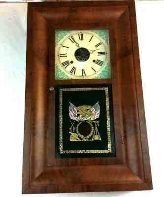 Seth Thomas Ogee Brass Wall Clock Rare Civil War 1856-1865 w Weights & Pendulum