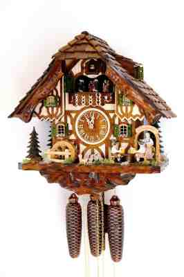 cuckoo clock black forest 8 day original germany  music beer drinker beer garden