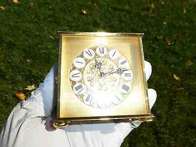 EXC Vintage Imhof Bucherer Swiss 8 Day Alarm Clock Gilt Brass Case Fully Service
