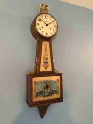 Vintage Seth Thomas War of 1812 Key Wind 31” Banjo Clock ( Works Great )