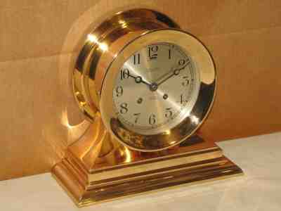 CHELSEA ANTIQUE SHIPS BELL CLOCK~ADMIRAL MODEL~ 6 IN DIAL~1920~RED BRASS