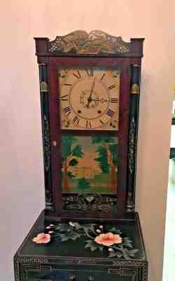 Beautiful Antique Seth Thomas Wooden Clock Cir 1817-1830