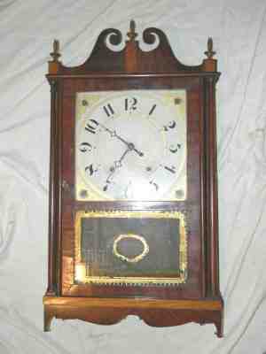 antique Eli Terry Pillar & Scroll  clock 1818 "rare"