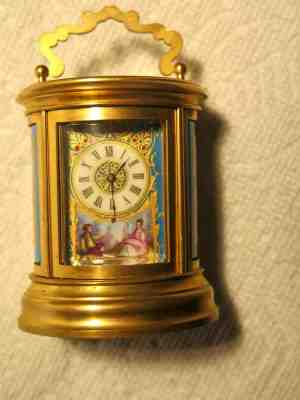 French Miniature Enamel Carriage Clock