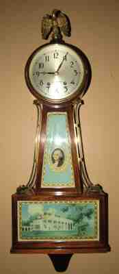 Antique/Vintage Seth Thomas Banjo Chime Wall Clock, 8-day, Key-wind