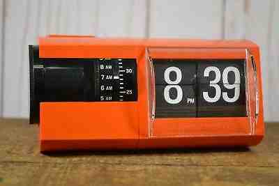 Vintage Italian Solari Cifra 2 Orange Flip Clock 1970's Rare US Current Model