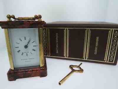 VINTAGE MATTHEW NORMAN MINIATURE 11 JEWEL 1760 CARRIAGE CLOCK