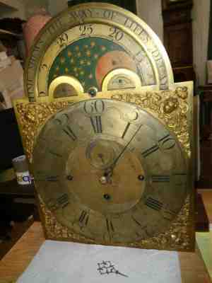 Antique-3 Train-5 Bell Grandfather Clock Movement Ca 1760 To Restore-#K1