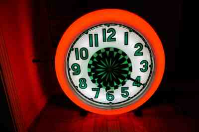 1950's Cleveland Neon Pinwheel Clock, Beautiful Condition !!