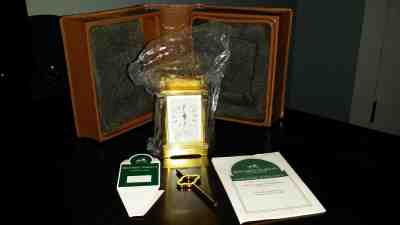 Rare Matthew Norman Vintage Swiss Made Carriage Brass Clock Box & Papers