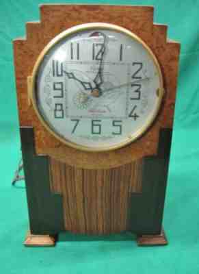 Antique Restored Revere Art Deco Electric Westminster Clock; Works Perfectly