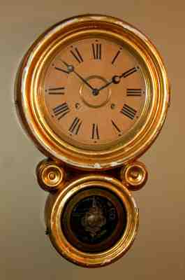 Antique (pat 1870s) ELIAS E INGRAHAM Figure Eight 8 Mosaic Wall Clock - WORKING