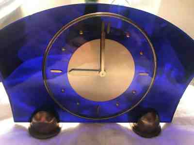 Art Deco Cobalt Blue 8-day clock