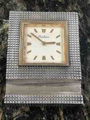 Art Deco Cartier Sterling 14K Desk Clock European Watch Clock Company