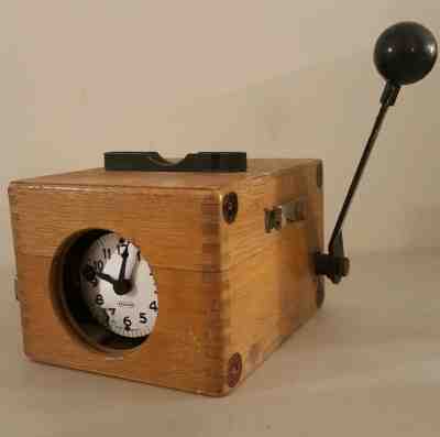 Antique Benzing Germany Portable Cased Time Clock Punch Clock Mechanical Clock