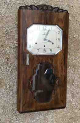 French Vintage Frere-jaques WOOD WALL CLOCK Vedette WESTMINSTER 8 Hammer Artdeco
