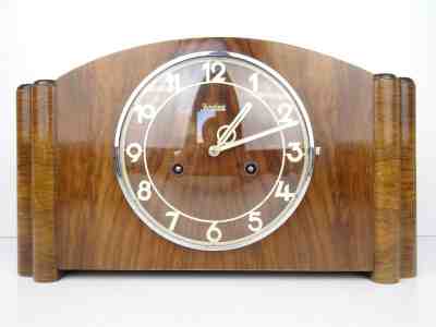 JUNGHANS Antique German WW2 Mantel 1936 Clock Art Deco (Kienzle Hermle era)