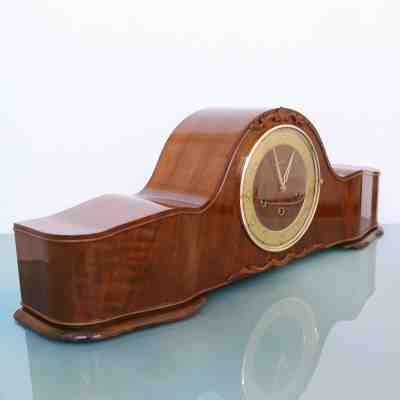 JUNGHANS GERMAN Mantel Clock Westminster LOUDSPEAKER!! Chime High Gloss Vintage