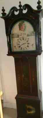 Antique-Musical Grandfather Clock Ca 1820 To Restore-20 Pipes-