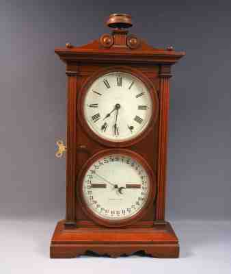 Antique Seth Thomas "Parlor Calendar No. 6" Model Double Dial Perpetual Clock