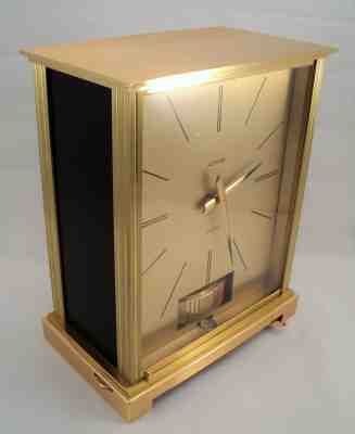RARE Vintage Jaeger LeCoultre ATMOS Mantel CLOCK Embassy BLACK -Works Perfectly 