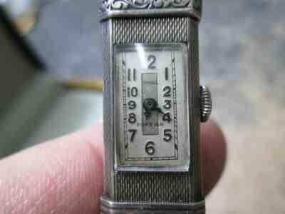 RARE FANCY DUNHILL SILVER MARKED PENCIL AND RUNNING CLOCK MINTY