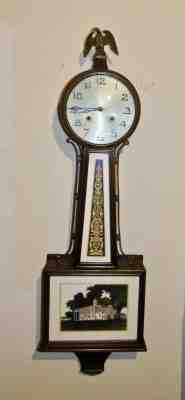 Antique New Haven Banjo Clock Prob.Willard Model 42" Tall - Runs Strong